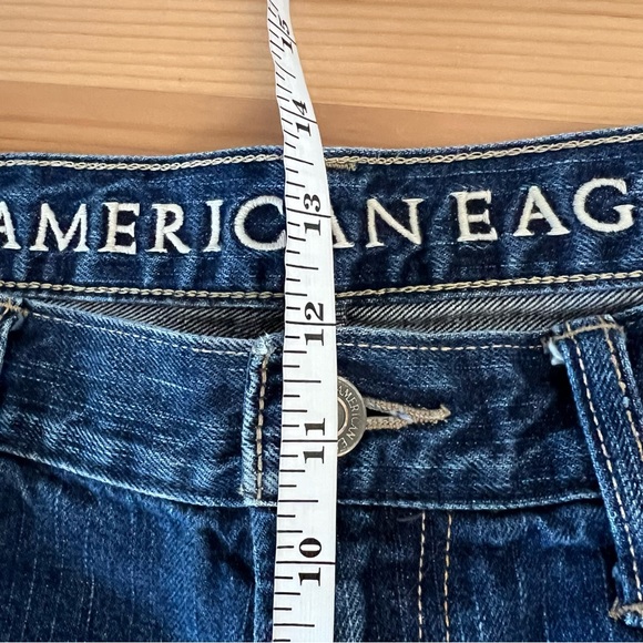 American Eagle Bootcut Jeans Dark Wash Distressed 36x32 36” Waist 32” Length - Picture 6 of 7